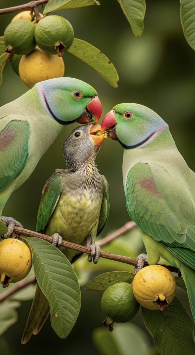 Una familia de COTORRAS.
