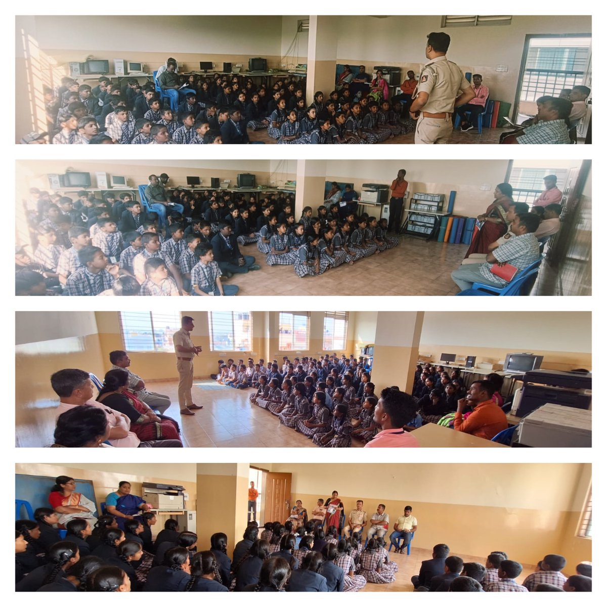 DCPSOUTHWESTBCP's tweet photo. 🚨ಅಪರಾಧ ತಡೆ ಮಾಸಾಚರಣೆ ಅಂಗವಾಗಿ,@kslayoutpsನ
👩‍🏭SVC ಕ್ರಿಯೇಷನ್ (ಗಾರ್ಮೆಂಟ್ಸ್) ನಲ್ಲಿ ಮಹಿಳೆಯರಿಗೆ &amp;
🏫ದಯಾನಂದ ಶಾಲೆ ವಿದ್ಯಾರ್ಥಿಗಳಿಗೆ💻ಸೈಬರ್ ಅಪರಾಧ,🚭ಮಾದಕ ವಸ್ತುನಿಯಂತ್ರಣ👩‍🦰ಮಹಿಳಾ&amp; ಮಕ್ಕಳ ಸುರಕ್ಷತೆ,🔗ಸರಗಳ್ಳತನ ತಡೆ ಬಗ್ಗೆ ಜಾಗೃತಿ ಮೂಡಿಸಲಾಯಿತು. ತುರ್ತು ಸಂದರ್ಭಗಳಲ್ಲಿ  112 ಸೇವೆ ಕುರಿತು ಅರಿವು ನೀಡಲಾಯಿತು.#KSPApp https://t.co/OG4fU17mBt