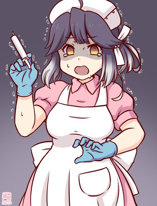 「今日は私、早波が担当するね…。 えっ…やだ!ちゃんとできるし! 採血くらい、できるもン!!」プルプル #艦これ版真剣お絵描き60分一本勝負_20251219 #早波