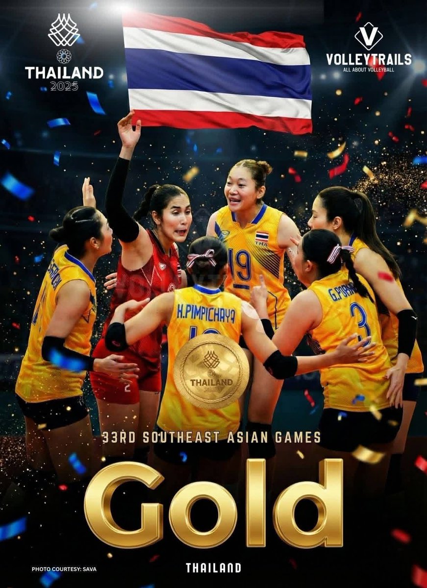 volleytrails's tweet image. 🇹🇭 GOLDEN SWEEP! 🇹🇭

Congratulations to the Thailand Men’s and Women’s Volleyball teams for successfully clinching the GOLD in both divisions at the 2025 SEA Games! Congratulations!🥇🥇

#SEAGames2025 #volleyball #ALASPILIPINAS #timnasindonesia #วอลเลย์บอล #SEAGames #bongchuyen