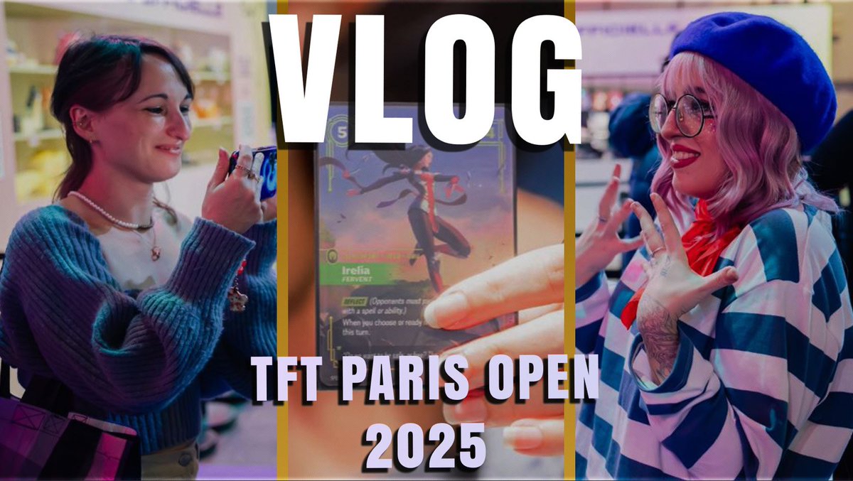 Riftbound Origins, Spiritforged, Skirmish, 2XKO, Cosplays, Art, TFT.. et des interviews. Vivez le TFT Open Tour avec moi En espérant que ce 3ème Vlog vous plaise. 

youtube.com/watch?v=GpHaIZ…

🇫🇷/🇬🇧 subtitles #tftparisopen