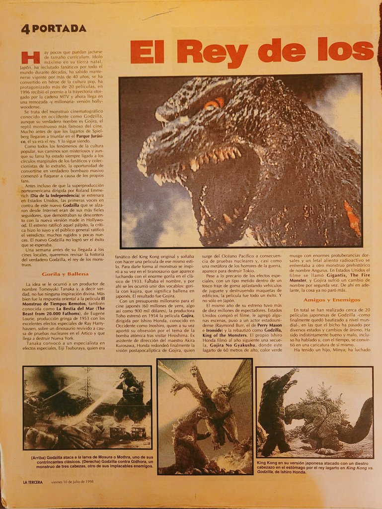 Lonconauta's tweet photo. 10 julio 1998, a una semana del estreno en Chile de la Godzilla gringa

@todo_cine l https://t.co/GaijXQfKO1
