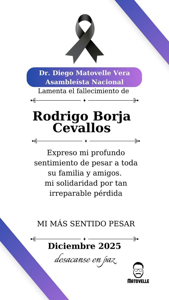 Parte de este mundo el Señor Doctor Rodrigo Borja Cevallos, expresidente de la república del Ecuador, un líder innegable que marcó un capítulo muy importante para la democracia de nuestro país.

Deja un legado político innumerable, admirable, un estadista que se diferenció por su