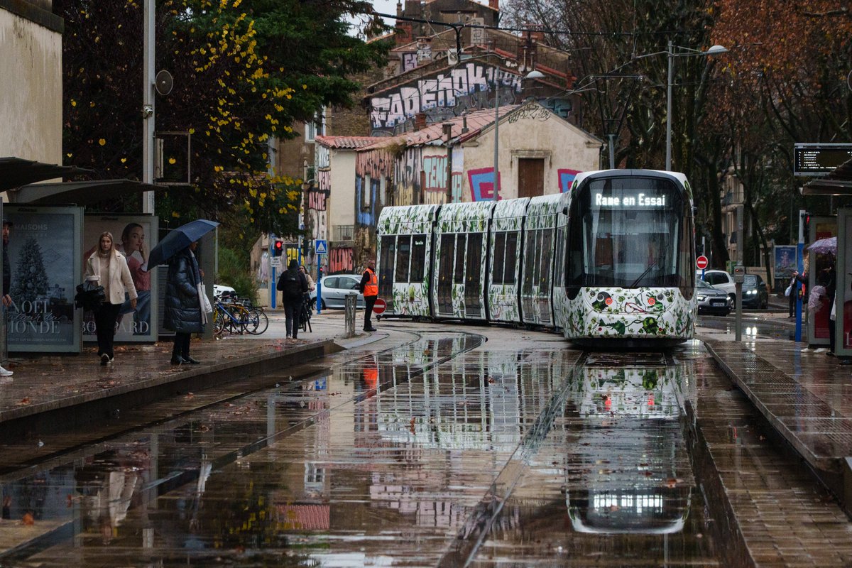 Couleurs et premiers reflets de la ligne 5 de tramway qui sera inaugurée demain à Montpellier.

#photo #photographe #photography #cityscape #tramway #ligne5