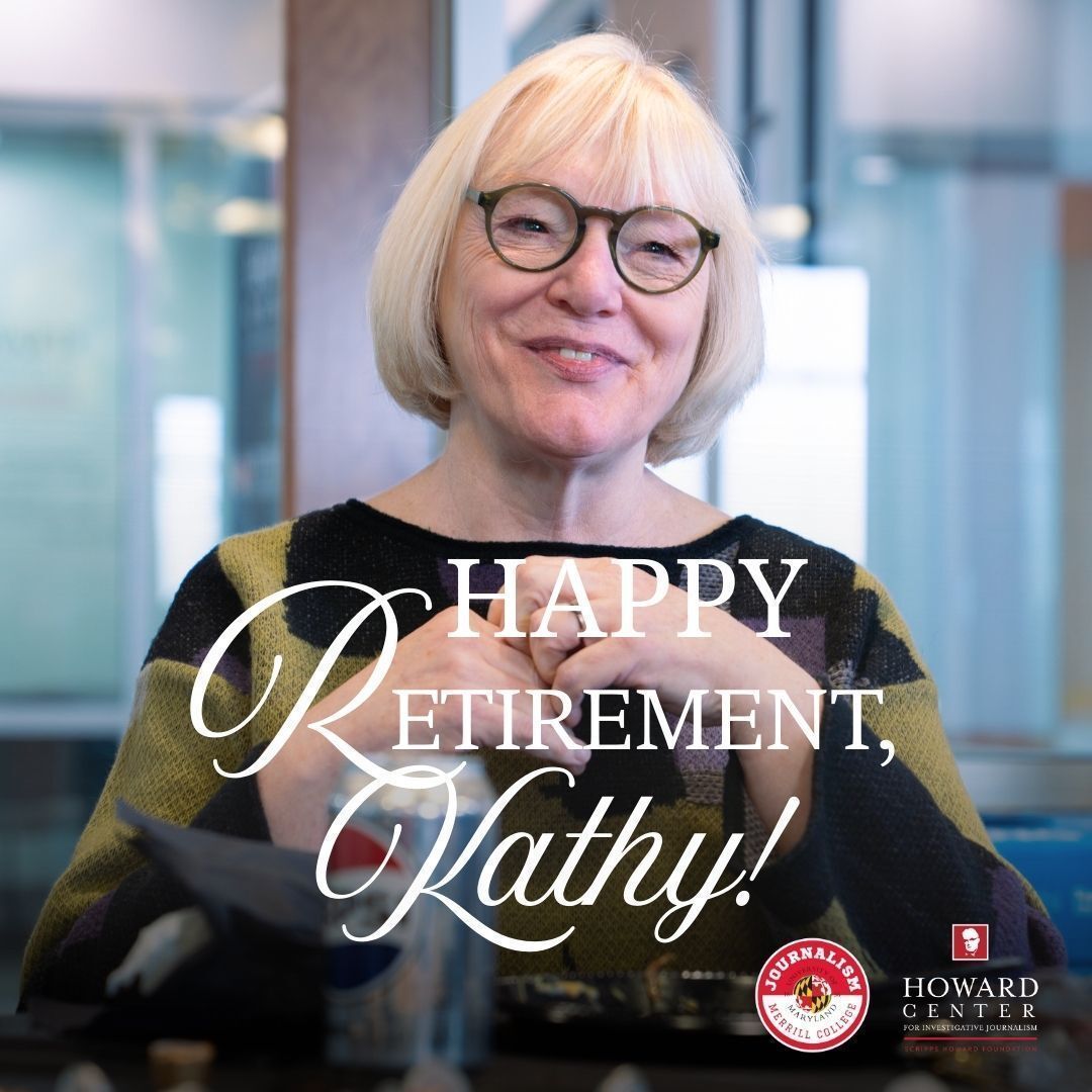 merrillcollege's tweet photo. This semester marks the last one at Merrill for Kathy Best, our @HowardCenterUMD's founding director, ahead of her retirement. 😥 

Kathy ushered in a new era for Merrill College in helping establish the center in 2019. Her leadership has made the Howard Center a hallmark of collaborative, innovative investigative reporting, culminating in a Pulitzer finalist honor this year.

Your impact was felt throughout the college and you have created a lasting legacy. Thank you, Kathy! #fearlessjournalism