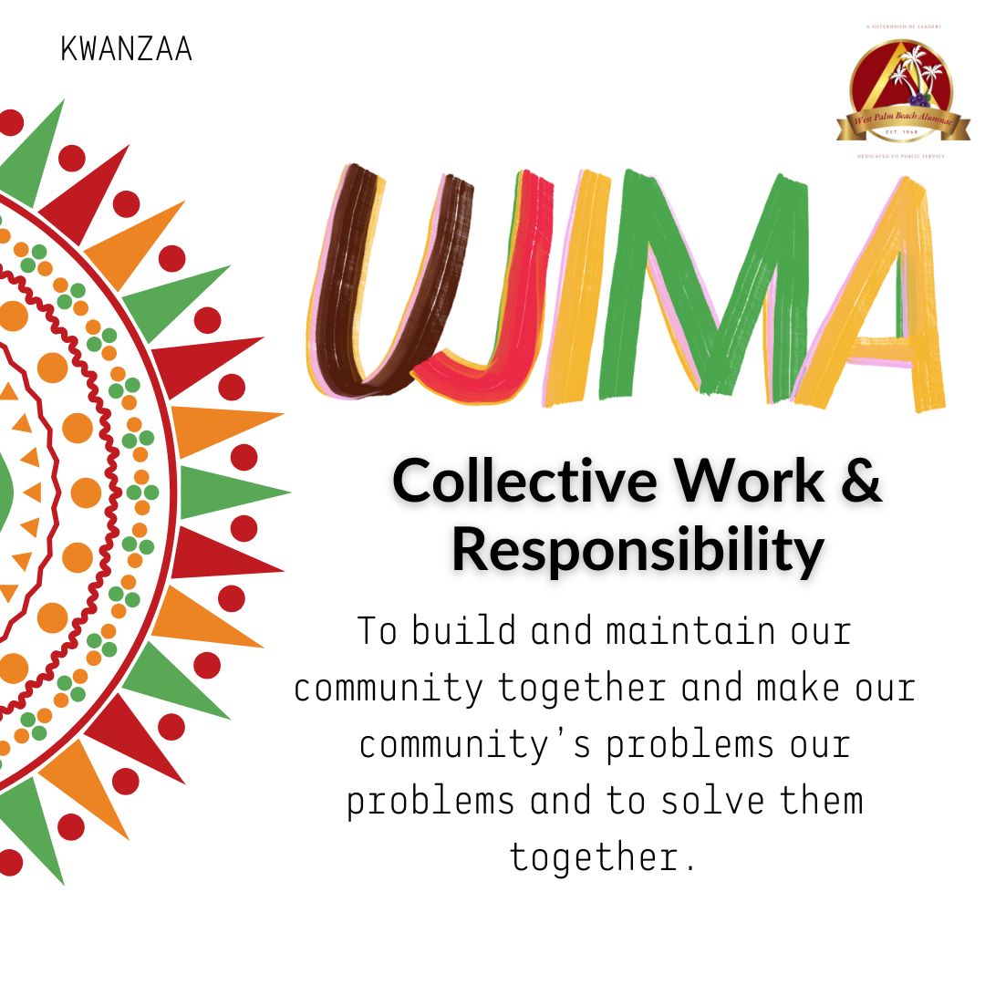 wpbdst's tweet image. Let’s celebrate Kwanzaa! 
🤝 Ujima: We rise by lifting each other. Let’s work together to build a better tomorrow for our community. 💚
#WPBDST
#TakeFlight
#Kwanzaa
#Ujima #CollectiveResponsibility