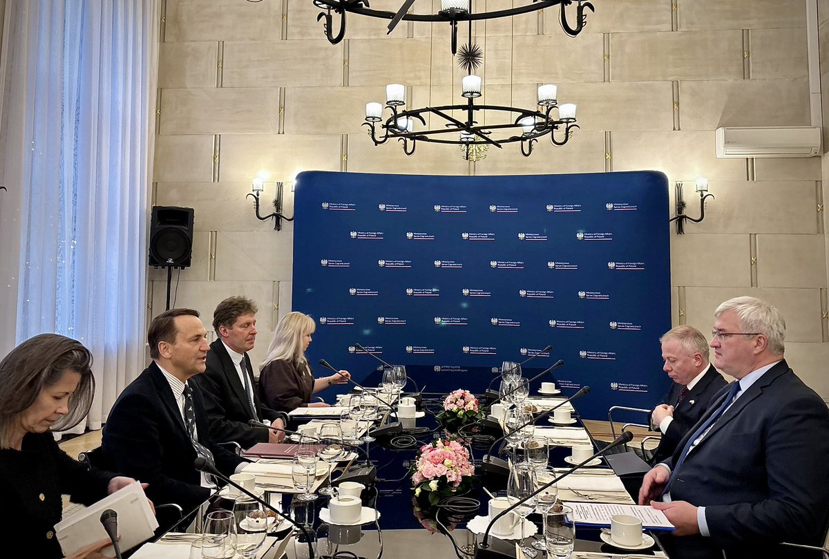 andrii_sybiha's tweet image. While taking part in President @ZelenskyyUa’s official visit to Poland, I had another insightful meeting with my colleague and friend Radosław Sikorski @sikorskiradek, Polish Deputy Prime Minister and Foreign Minister.  

I underscored Poland’s exceptional leadership role in…