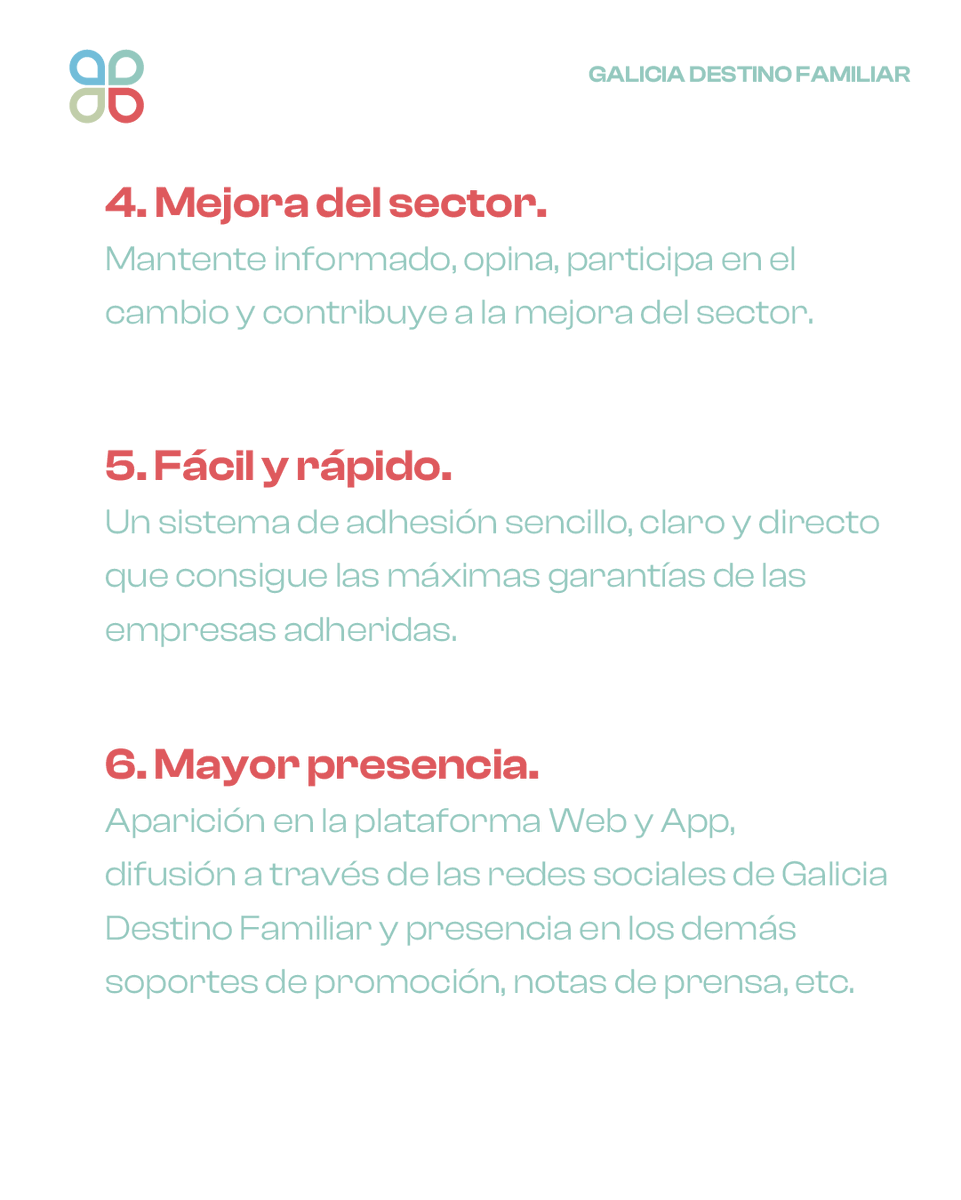 👪 ¿Conoces las ventajas de Galicia Destino Familiar?

Si tienes un establecimiento o desarrollas una actividad de calidad apta para familias, contáctanos y te detallaremos los requisitos para formar parte de la red.

⏩ ¡Desliza para descubrir los beneficios y eleva tu negocio!