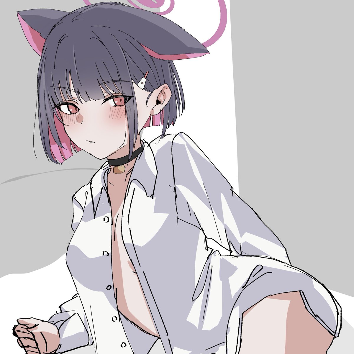 カズサ(ブルーアーカイブ) 「wip… 取り合えず色ラフ出来たんでこれから線画‥ 余裕があれば塗りも…」|渡火のイラスト
