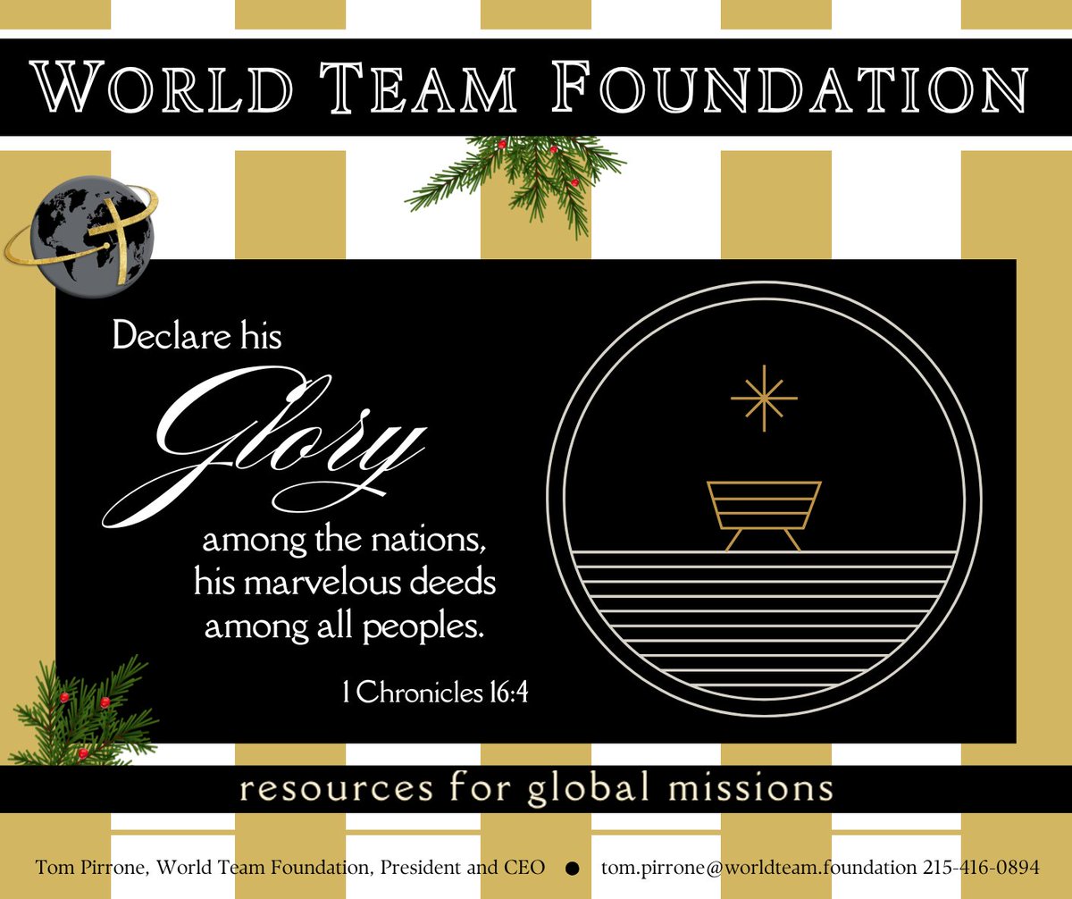 WorldTeamUS's tweet photo. The WT Foundation wishes you a wonderful holiday season. May the gift and love of our savior fill you with peace and joy. May his name be known among the nations. May his light shine. Merry Christmas!
https://t.co/uGZJ9dYPo2 https://t.co/IPi5p9S9yV