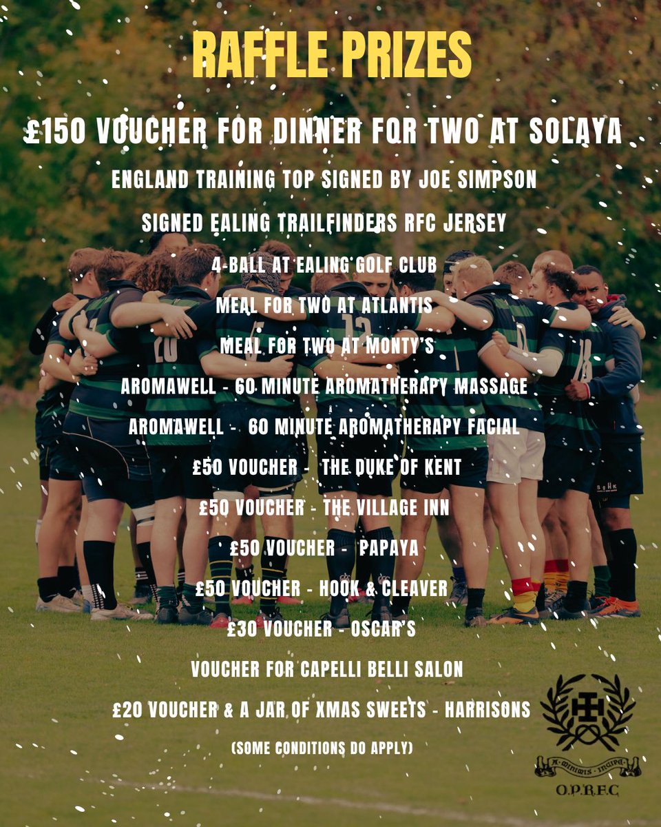 OPRFC's tweet image. 𝐎𝐏𝐑𝐅𝐂 𝐂𝐡𝐫𝐢𝐬𝐭𝐦𝐚𝐬 𝐑𝐚𝐟𝐟𝐥𝐞

Roll up, roll up...

Festive cheer is here and we're drawing our Christmas Raffle tomorrow! 

Link to buying tickets via the QR code or the article below : 

tinyurl.com/49ezm4d7

Get your tickets now.