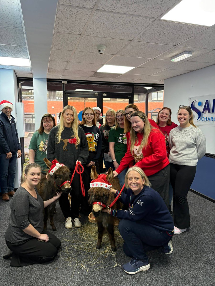 A huge thank you to Wyeknot Donkeys for the annual festive visit of two of their donkeys into our Carlisle office.  Peppercorn and Parsley were popular guests as our staff and some of our clients were treated to hugs. 
Merry Christmas to our colleagues, clients and associates.