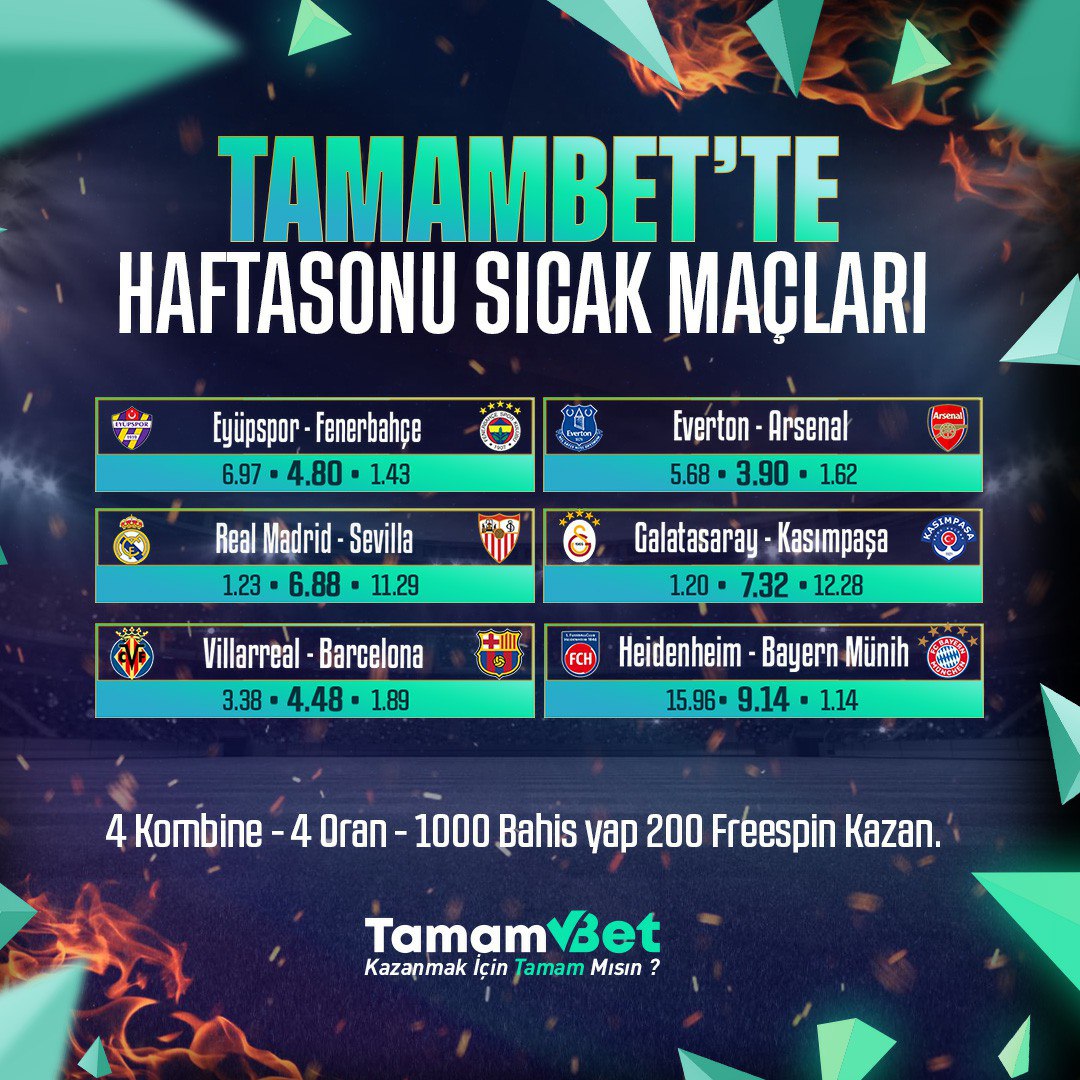 TamamSocialX's tweet photo. 🔥 Hafta sonu heyecanı Tamambet’te!

💎 Yüksek oranlar
⚡️ Hızlı kuponlar
🎁 Kombine yap, freespin kazan!

💚 Kazanmak isteyen burada buluşuyor!

Tamambet Giriş: https://t.co/gD0bBiU7KF https://t.co/OHvFaSSqGv