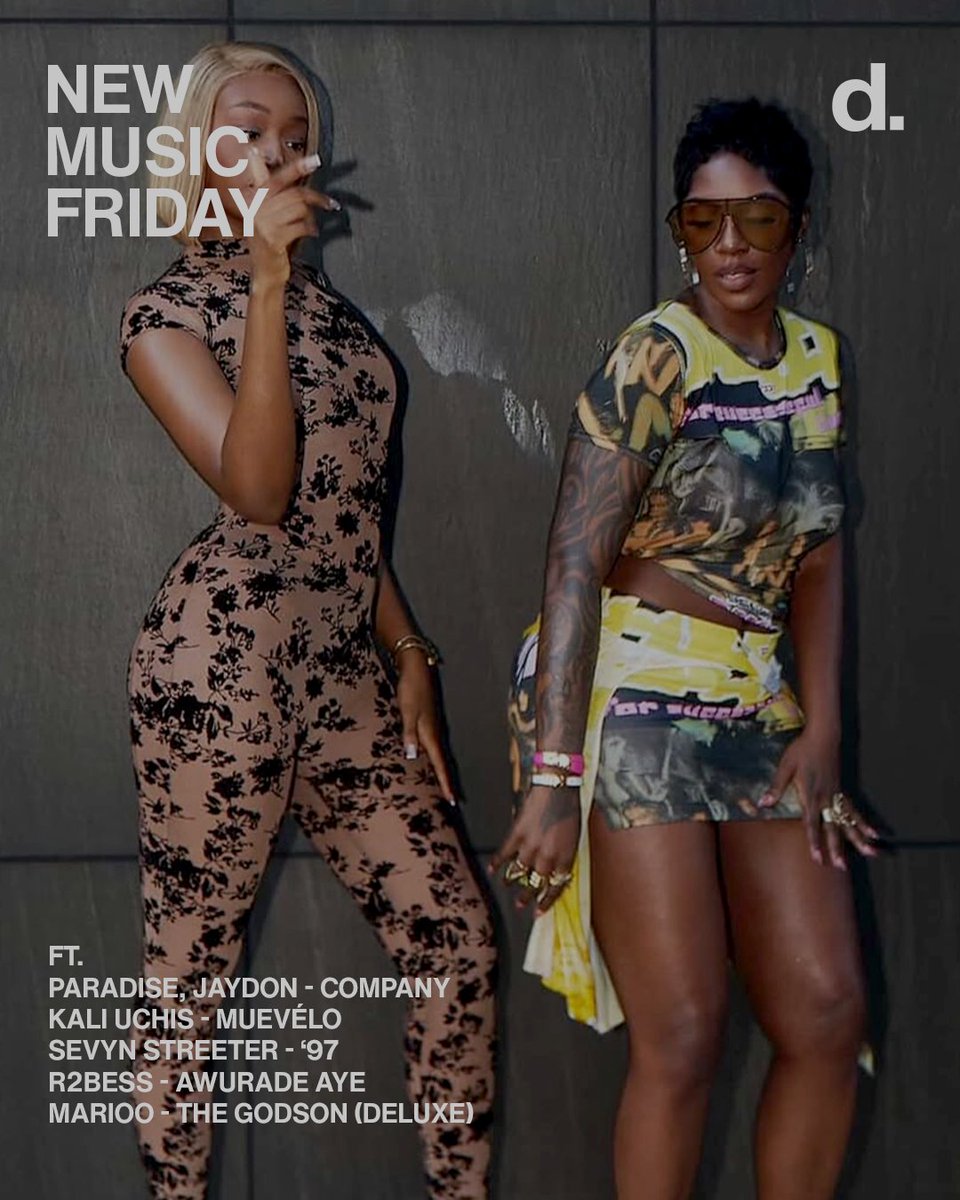 Deedsmag's tweet photo. It's #NEWMUSICFRIDAY and here's our selection of the hottest projects that's dropped🔥🎶

Nektunez, Tiwa Savage, Ciza, Shoday, Tripcy, Mega Ej, P.M.F - Baddi Ah
Ruger, Ayetian - Muhammad Ali (Can’t Relate) (Remix)
Dababy, Paper Low
Nasty C, Soweto Gospel Choir - Head Up 2.0
Juney Luv, Naom - In And Out
Paradise & Jaydon - Company 
Kali Uchis - Muevélo
Sevyn Streeter - ‘97
Marioo - The Godson (Deluxe)
Naira Marley - MMMN
Blnde, Tiwa Savage - Omo To Sexy (Remix)
Joeboy, Dj Voyst - Power Of Moment!
R2BEES - Awurade Aye
Sevyn Streeter - ‘97

#deedsmag #culture #music