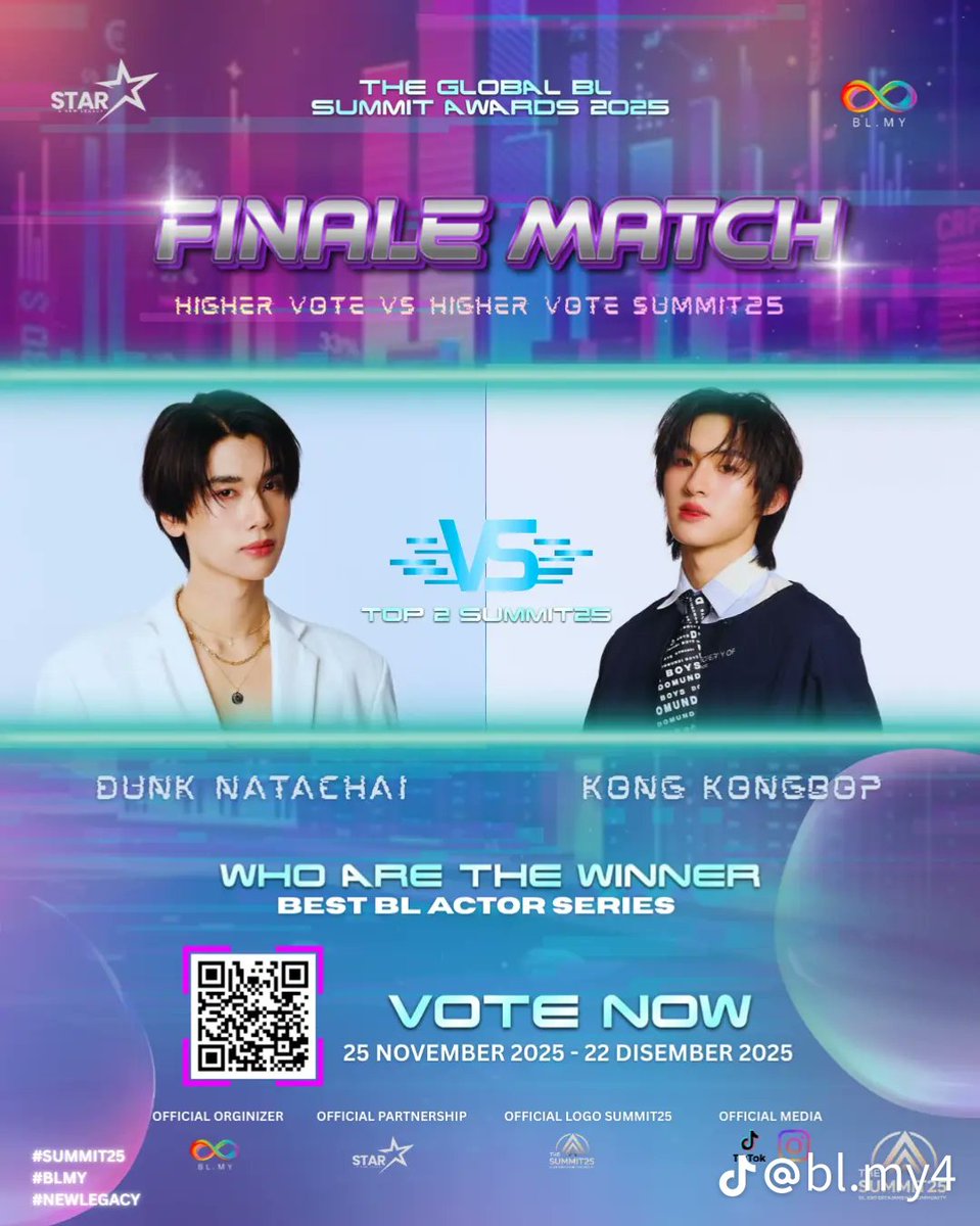 📣 ATTENTION DUNGJANGS !!

#JoongDunk and #dunknatachai are in the TOP 2 race of all 3 categories they're nominated in🥹👏

From here we need to make sure we bag all 3 awards!

Voting is explained in the tweet below, vote by clicking link or scanning QR!

docs.google.com/forms/d/e/1FAI…