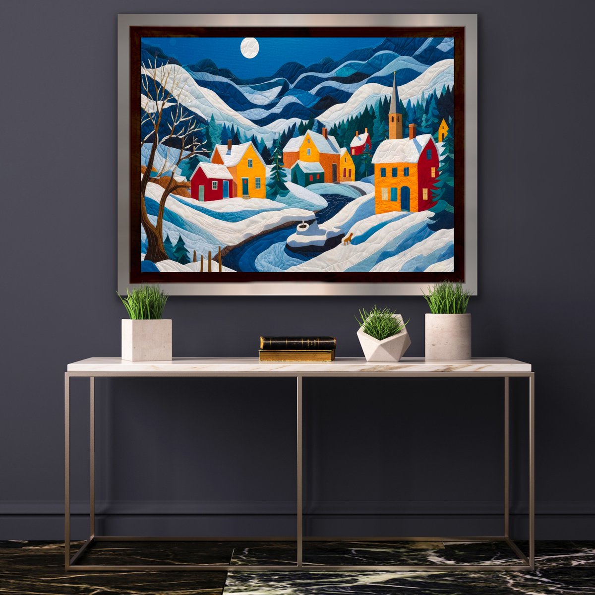 Quilt inspired winter village with dog.

ART - deborah-league.pixels.com/featured/quilt…

#ayearforart #buyintoart #wallart #homedecor #giftideas #lifestyle #colorful #artwork #interiordesign #artforsale #artprints #winterlandscape #snowcoveredvillage #quilting #cozyvibes #canvasprint