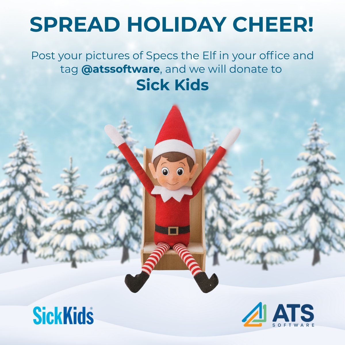 Each Specs the Elf photo shared brings us one step closer to helping children and families at SickKids Foundation 💙 
📸Thank you, Spline Group for being part of this journey and spreading the holiday spirit 🙏 

#CommunitySupport#SpecsTheElf #Grateful #splinegroup #atsspec