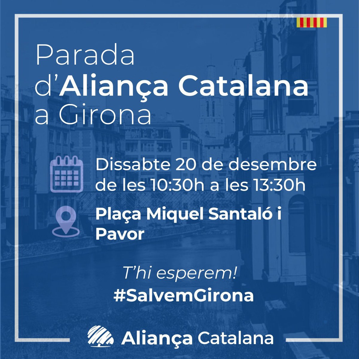 GironesAC's tweet image. Girona!
Aquest 20 de desembre sortim al carrer.
Parada d’Aliança Catalana per escoltar, explicar i defensar el que molts pensen.

#SalvemElGironès #girona