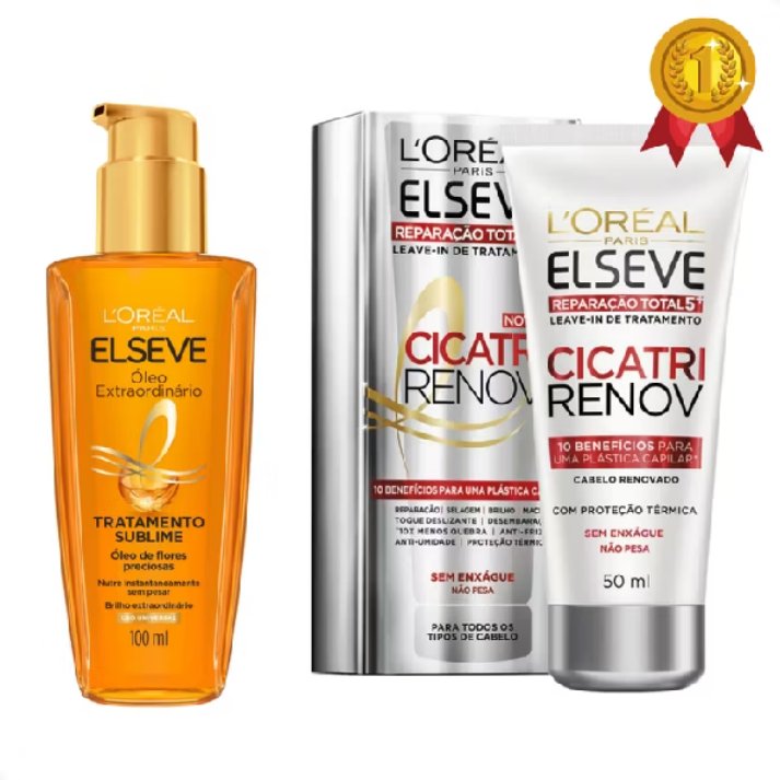 precodebanano's tweet image. Cuidado completo para seus cabelos! 🧴💖

Kit com Óleo Extraordinário Elseve 100ml + Leave-in Cicatri Renov 50ml Reparação Total (L’Oréal). Nutrição e reparação para fios mais saudáveis.

💰 R$ 58,49
👉 Compre aqui: s.shopee.com.br/3LJucPhDrI

#promoção #ofertas #shopee