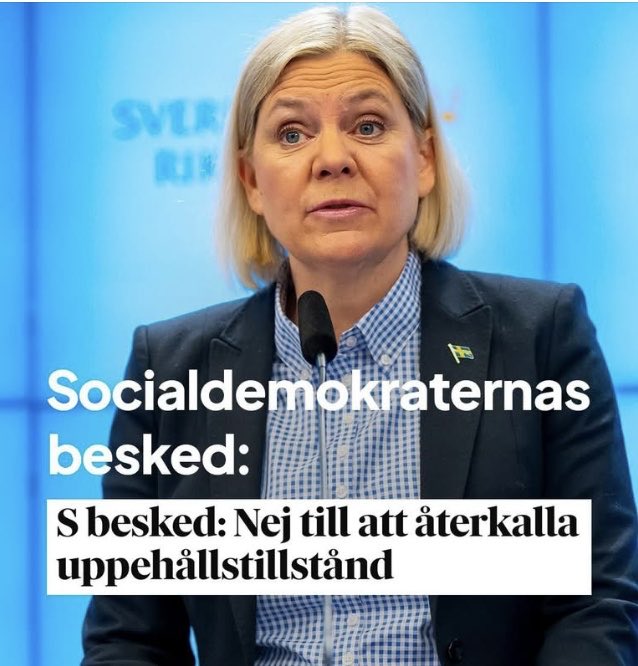 NorvellTommy's tweet image. Idag kom beskedet från Socialdemokraterna – partiet säger nej till en modernisering av reglerna för uppehållstillstånd och vill att kriminella och människor med dubbla pass också fortsatt ska kunna befinna sig i Sverige permanent.

10års pakt med M var ännu en lögn…🤥