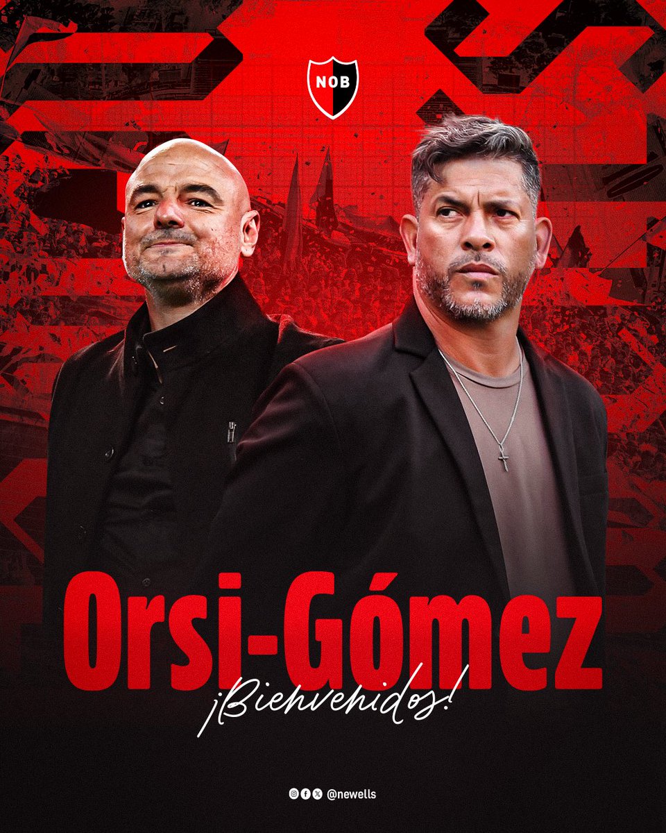 Newells's tweet image. 𝗗𝗨𝗣𝗟𝗔 𝗥𝗢𝗝𝗜𝗡𝗘𝗚𝗥𝗔 ❤️🖤

🤝🏼 Favio Orsi y Sergio Gómez son los nuevos entrenadores de Newell’s. 

¡Bienvenidos al corazón de la ciudad!