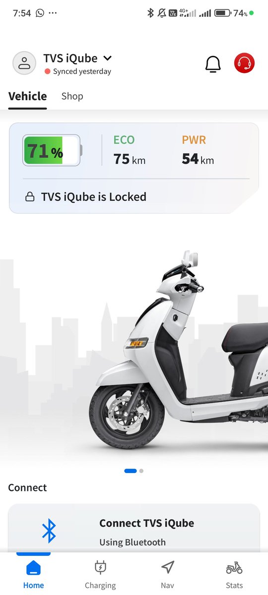 DIKSHANT1306's tweet photo. @tvsmotorcompany What kind of pathetic app is this I have paid 900 rs for this trash app it is not even showing the vehicle real time charging status. https://t.co/aEcgAZAKBY