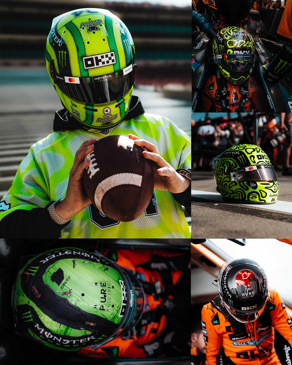 Only way to describe Lando's 2025 helmet collection is ICONIC. 😤