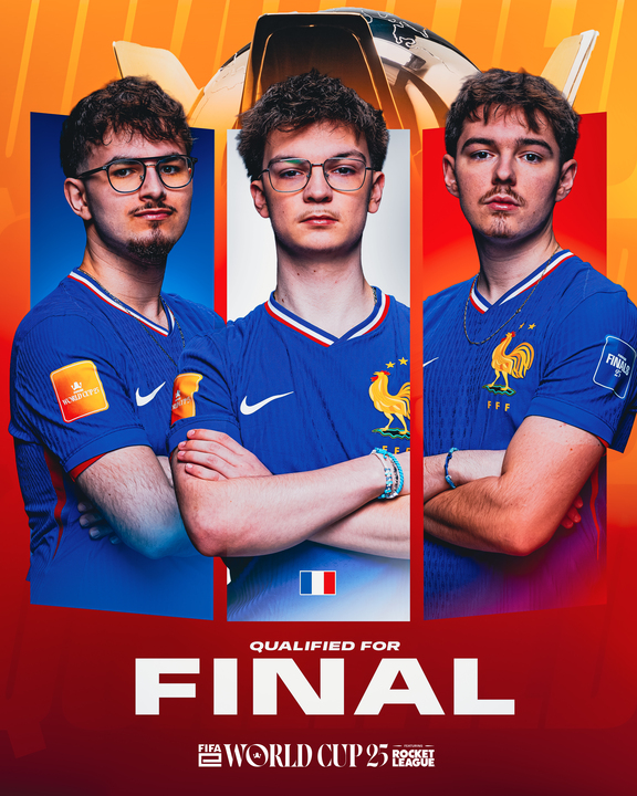 NoaNugue's tweet photo. RT @FIFAe: TEAM FRANCE ARE HEADING TO THE FINAL OF THE FIFAE WORLD CUP FT ROCKET LEAGUE! 😱🇫🇷

#FeWC #RocketLeague https://t.co/YtAf5H8tQ4