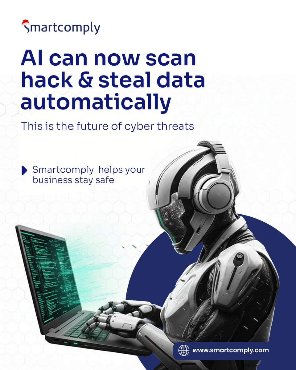 smartcomplyapp's tweet image. AI can now hack and steal data automatically. 
Stay ahead of cyber threats with Smartcomply.                                                         

🌐 Smartcomply.com | 📞 08168015967 | 08133262024
📧 cs@Smartcomply.com
 | support@Smartcomply.com