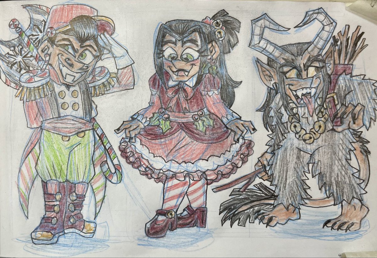 Some Christmassy Iris/Angel outfits I designed for fun- Perry page coming soon! ❤️💚🎄
#fairlynormalparentsAU