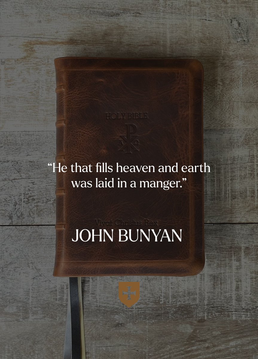 RockWallBibles's tweet photo. “He that fills heaven and earth was laid in a manger.”

- John Bunyan https://t.co/4kcu9dyngE