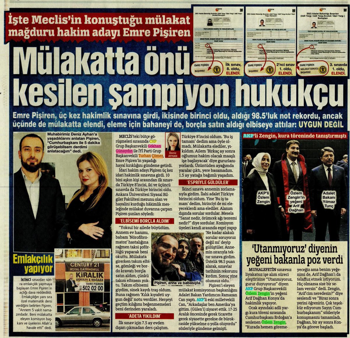 gunaydingokhan's tweet photo. Hakimlik sınavında 10 bin kişi arasında bir kez sekizinci, iki kez birinci olan Emre kardeşim hep mülakatta elendi.
Meclis’te durumunu anlattık, ertesi gün gazetelere manşet oldu.
Şimdi AKP Emre’yi Meclis’e çağırmış, gel konuşalım demiş.
Peki hakkını yediğiniz gençler ne olacak!! https://t.co/yKRgJduiM3