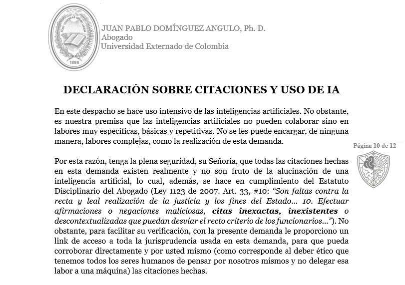 DominguezAngulo's tweet photo. ¿Se puede usar IA en el ejercicio profesional de abogado? El que no lo haga lo están jubilando anticipadamente. Pero su uso jamás puede implicar incumplir con el deber ético (Gadamer) de tener que pensar por uno mismo y no delegarle esa labor, humana por excelencia, a una máquina https://t.co/lOfMldlWeA