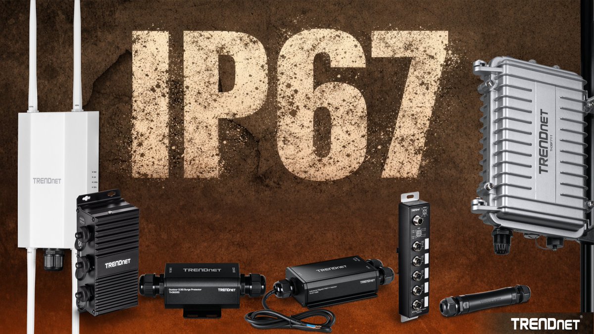 TRENDnet's IP67-rated networking products are ideal solutions for rugged environments with dust-tight protection and extreme water resistance. Our IP67-rated lineup can handle your demanding network deployments and more, ensuring your peace of mind. #IP67 #67 #sixseven