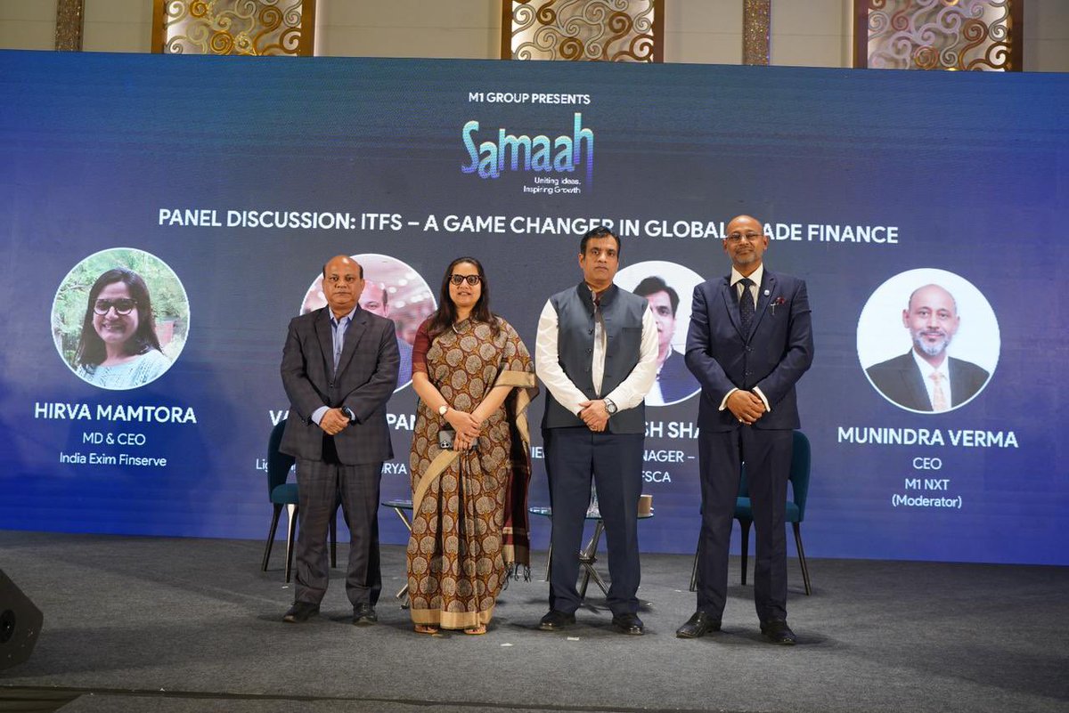 EximFinserve's tweet photo. We were also honoured with an award for ‘Most Promising Factoring Start Up in IFSC’ by M1Group. We are grateful to our clients, partners, and team members. This award acknowledges our commitment to contributing in the IFSC ecosystem. https://t.co/VA5qvWUbMI
