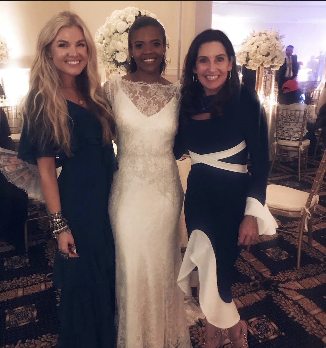 pammarichal's tweet photo. @faiththepariah @Meldougherty77 @RealCandaceO It seems you talk without doing research 😒… then explain to me this picture? Candace’s wedding, who is on her left? ERIKA KIRK! https://t.co/w4hiSL77Ju