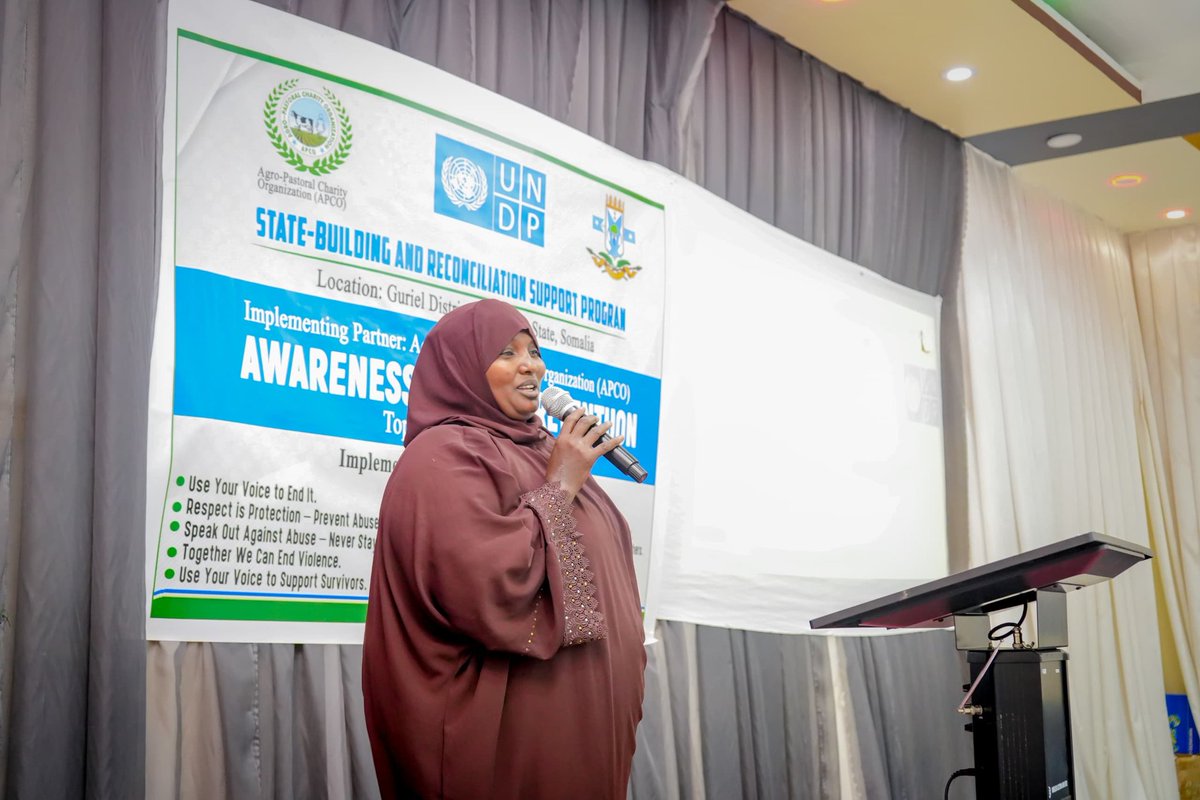 APCOSOMALIA's tweet photo. With partnership of UNDP, we conducted a public awareness on the prevention (GBV) in Guriceel District.
The awareness targeted diverse segments of the community, focusing on GBV prevention, understanding its impacts, and promoting collective responsibility to protect women https://t.co/KpXlhjfLKf