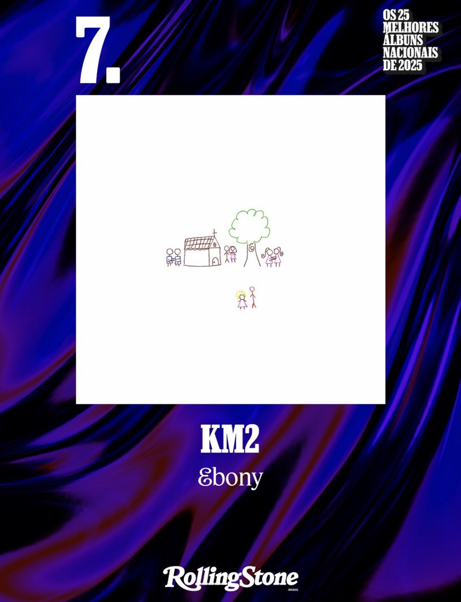 💿 “KM2” é eleito o sétimo melhor álbum nacional de 2025 pela Rolling Stone Brasil! A lista conta com 25 álbuns de diversos gêneros.