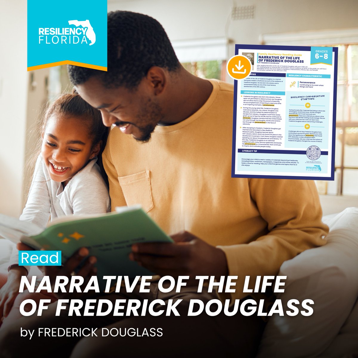 This month, read the grades 6-8 text Narrative of the Life of Frederick Douglass. In his memoir, Douglass describes how he helped to transform the United States through perseverance in the face of adversity.

Download the Family Resiliency Reading Guide at