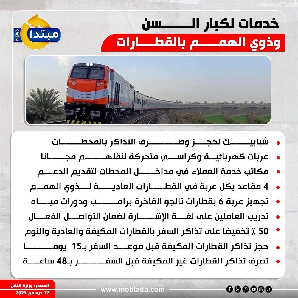 خدمات لكبار السن وذوي الهمم بالقطارات 