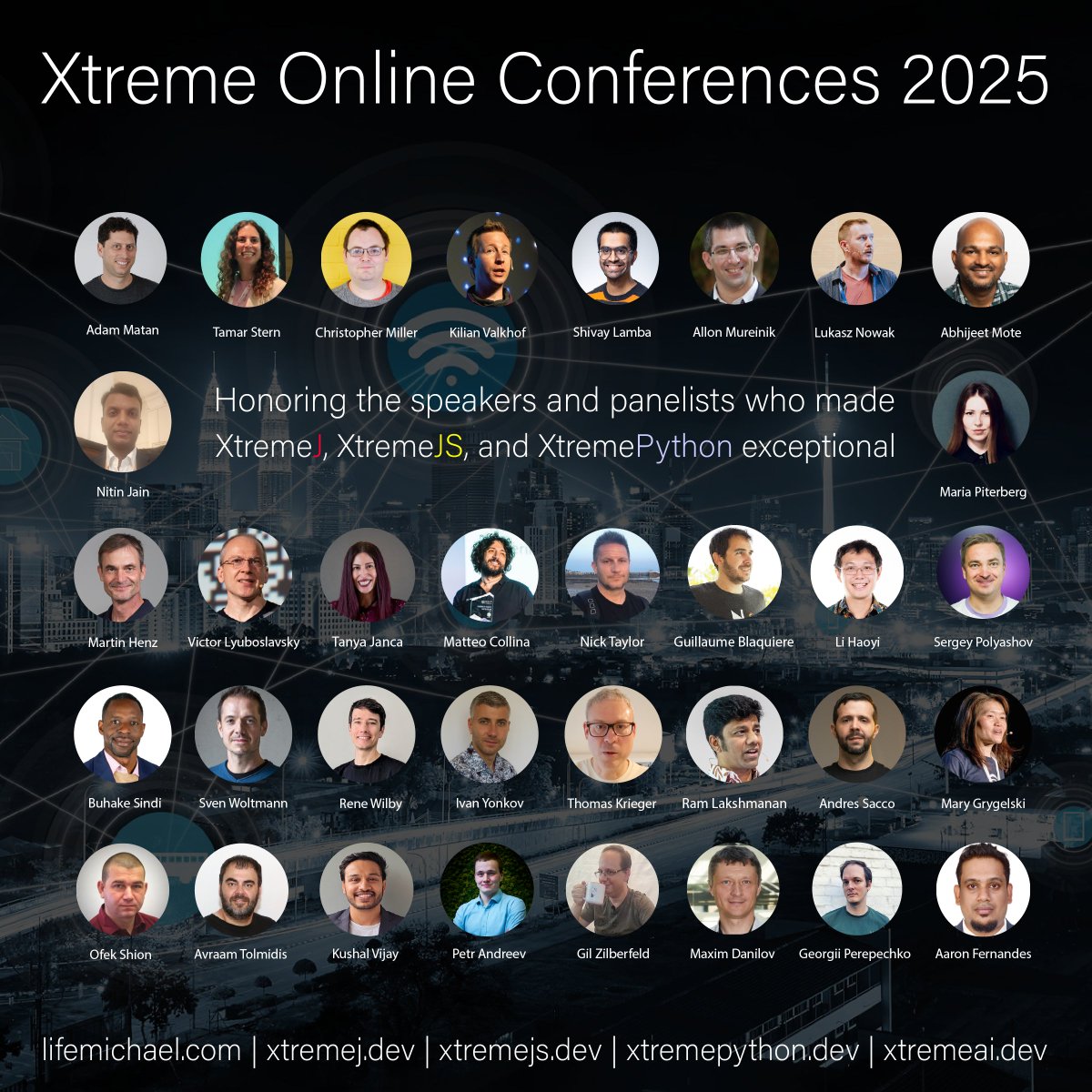 lifemichael's tweet photo. As Xtreme 2025 comes to a close, we would like to express our sincere gratitude to everyone who made these conferences possible. 

https://t.co/nett5OJBkR

#xtremepython #xtremejs #xtremej #xtremeai #java #javascript #python #ai #conference #online https://t.co/JBQJtkxgrN