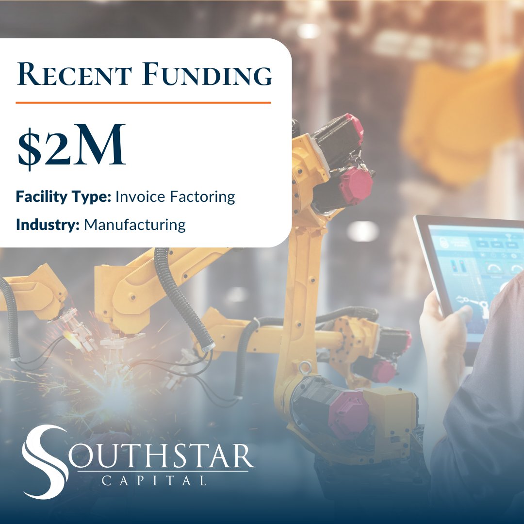 southstarcap's tweet photo. Proud to support a growing U.S. manufacturer with a $2M Invoice Factoring facility. This funding helps keep production on track, deliveries on time, and growth moving forward.
#BusinessGrowth #BusinessFunding #B2B #InvoiceFactoring #WorkingCapital #Financing #BusinessFinancing https://t.co/wDkuFoOXT1