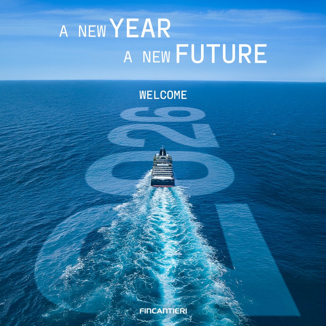 A new future year is on board and we are ready to set sail. Welcome 2026! 
​
#Fincantieri #NewYear #2026