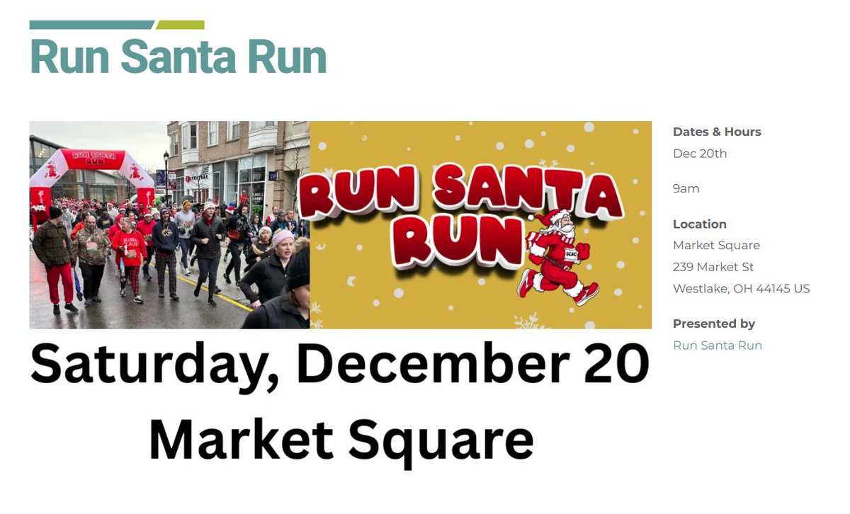There will be a 5K TOMORROW morning 12/20.  Expect runners on the roadway and traffic delays in and around Crocker Park from 8:50A- 11A.  Runners will be on Crocker Rd from C. Park and on Hilliard Bl between Crocker and Schwartz.  Officers will be on scene to direct traffic.