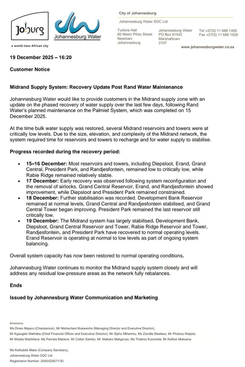 Johannesburg Water tweet media