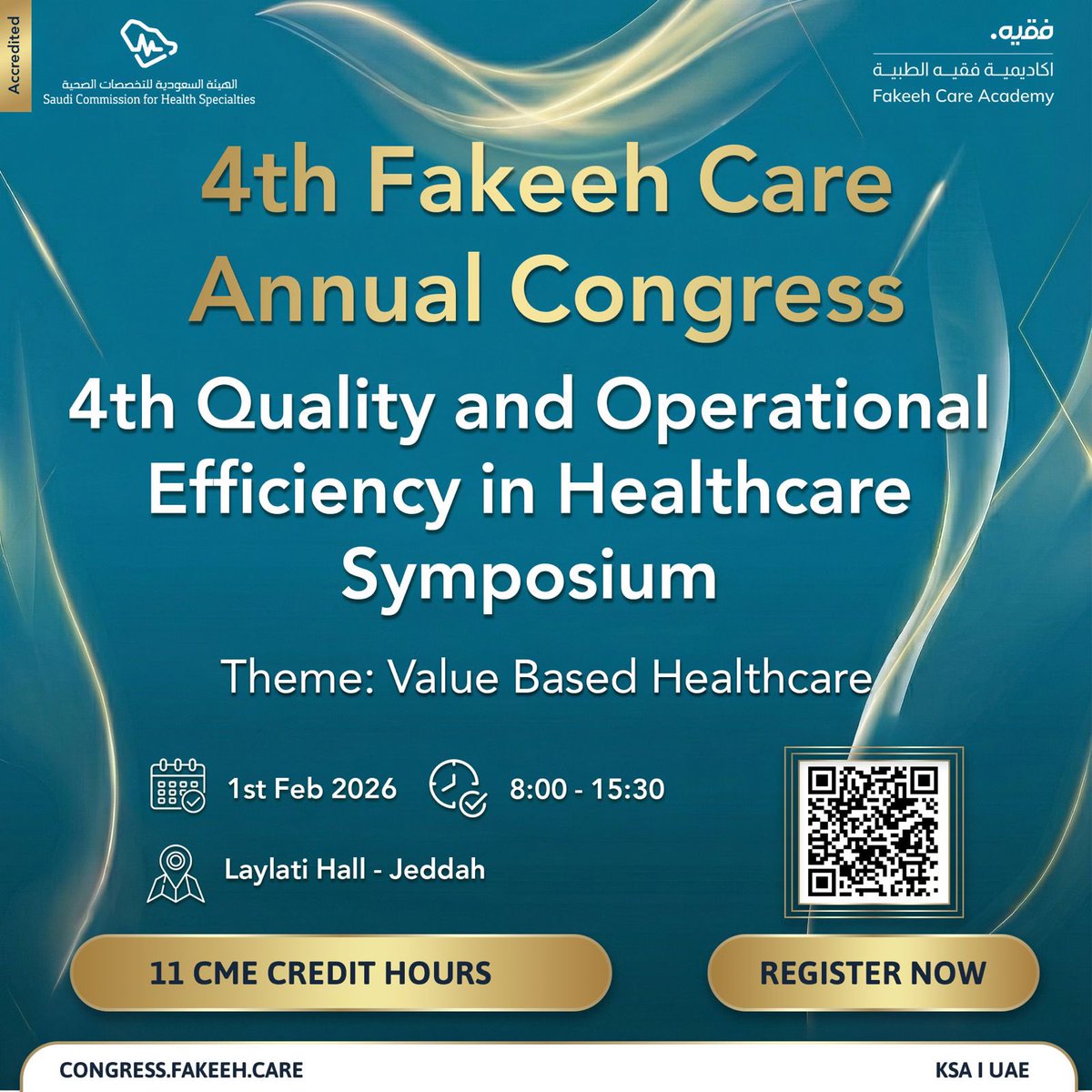 FakeehAcademy's tweet photo. تعليم ، تطوير ، خبرات محلية وعالمية
معتمد من الهيئة السعودية للتخصصات الطبية
بواقع 11 ساعة تعليم طبي

احجز مقعدك الان: https://t.co/Pfu7IsFC5X

#المؤتمر_السنوي_لمجموعة_فقيه_للرعاية_الصحية
#جائزة_الدكتور_سليمان_فقيه 
#حفل_تخريج_البورد_السعودي_لمجموعة_فقيه
#نظام_صحي_اكاديمي
#لما_هو_أهم