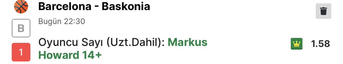 DoubleScreen23's tweet image. Markus Howard 14+ Sayı 1.58

STAKE 6/10

Howard sahadayken net bir skor odaklı guard. Topu eline aldığı anlarda şut hacmi hızla yükseliyor ve ritim bulduğunda kısa sürede seri sayılar çıkarabiliyor. Barcelona karşısında da hücumda sorumluluk alacağı dakikalar bulması muhtemel.
14…