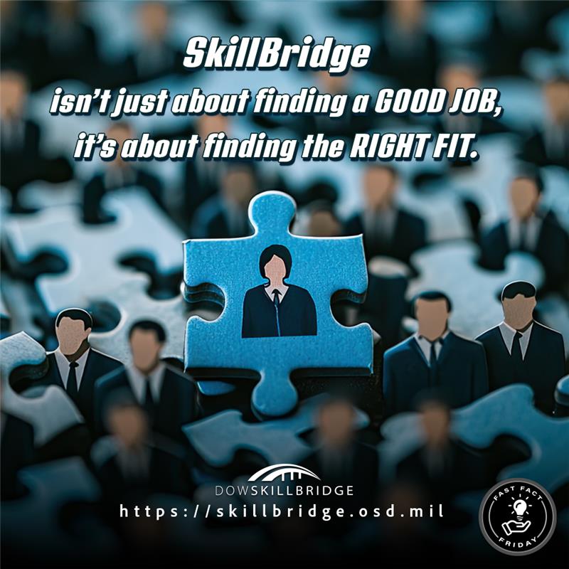 DoWYRRP's tweet image. Did you know DoW SkillBridge isn't just about getting a job, it's about finding the right fit? 
Explore different industries and career paths before you separate, ensuring a smoother transition. 
Learn More at  skillbridge.osd.mil 

 #BeyondService #DoWSkillBridge #MCTO