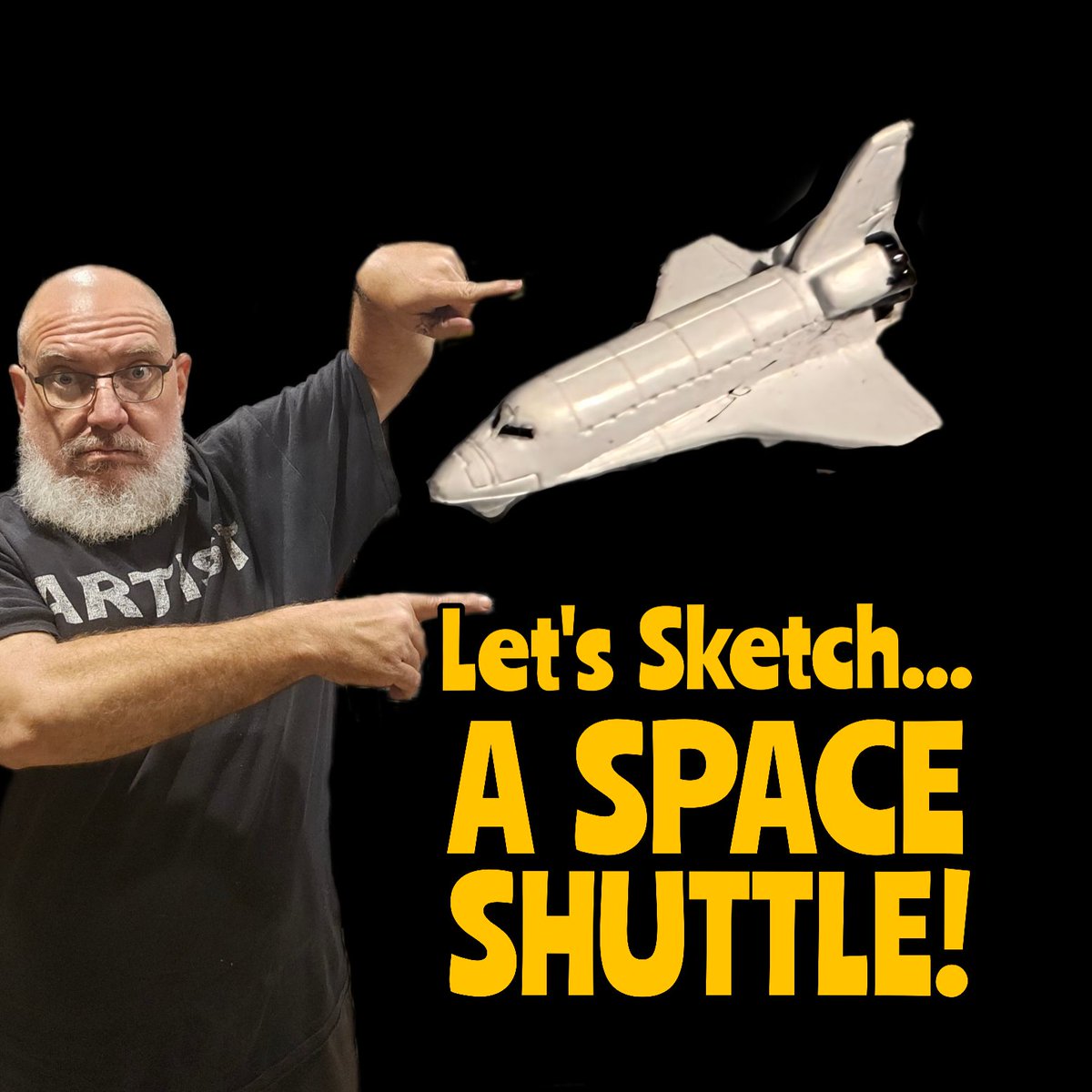 ArtisticBiker's tweet image. Here's today's space shuttle sketch from the livestream. Sketch &amp;amp; Coffee, Live! is streamed daily at 5:30am, Texas Time, at the YouTubes bit.ly/4aqtQbQ #spaceshuttle