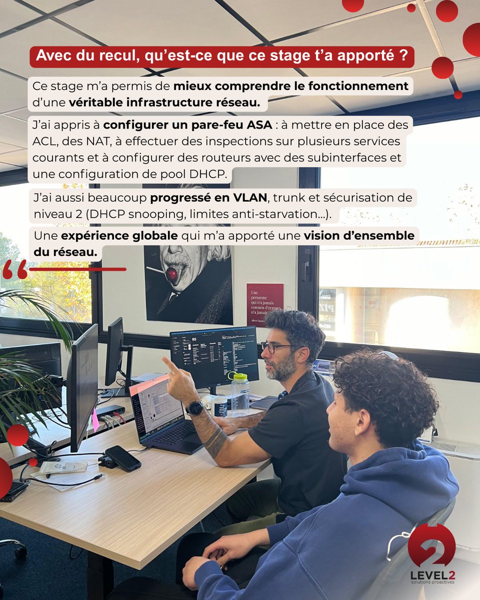 AgenceLevel2's tweet photo. 𝐂𝐞𝐬 𝟔 𝐝𝐞𝐫𝐧𝐢𝐞̀𝐫𝐞𝐬 𝐬𝐞𝐦𝐚𝐢𝐧𝐞𝐬 𝐧𝐨𝐭𝐫𝐞 𝐞́𝐪𝐮𝐢𝐩𝐞 𝐞́𝐭𝐚𝐢𝐭 𝐡𝐞𝐮𝐫𝐞𝐮𝐬𝐞 𝐝’𝐚𝐜𝐜𝐮𝐞𝐢𝐥𝐥𝐢𝐫 𝐖𝐚𝐤𝐢𝐥.
Présent pour son stage de terminale CIEL, nous lui avons posé quelques questions sur cette première expérience. Merci à lui pour son énergie ! https://t.co/84DlKLyIIw